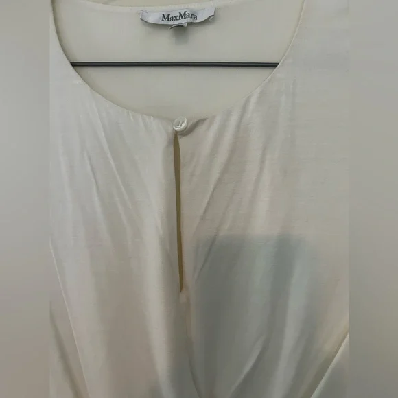 Max Mara Cream Drape Top - Picture 2 of 8